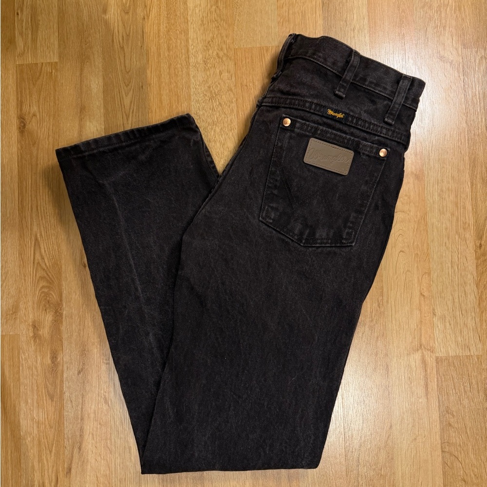 Wrangler Dark Chocolate Brown Denim Jeans Sz 31x30 Vtg 936KCL